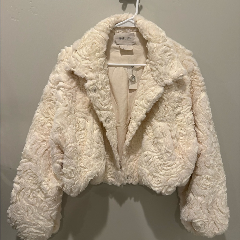 💋NWT💋BHLDN Cream Teddy Jacket from Anthropologie 039 - Picture 3 of 11
